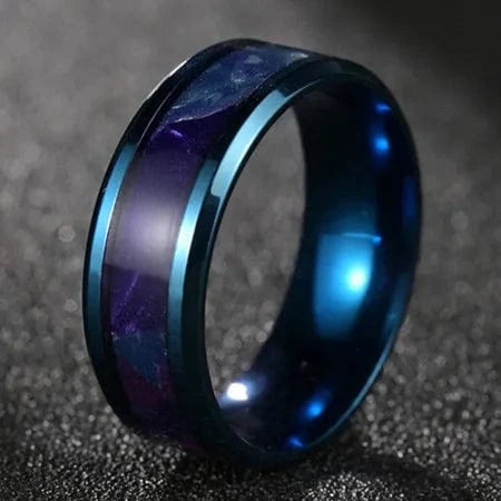 Ring 5. Fashion New 8mm Simple Men Ring Smooth Stainless Steel Blue Charms Rings Women's Couple Jewelry Gift Dropshipping 60R3 / 10 Horaclek
