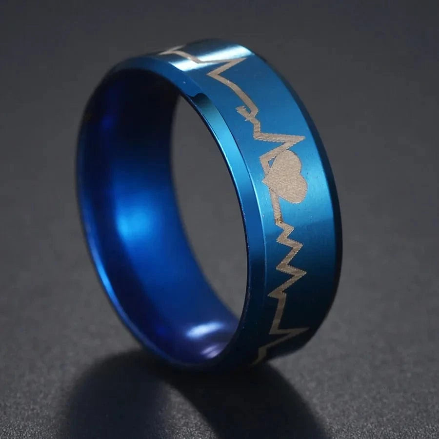 Ring 5. Fashion New 8mm Simple Men Ring Smooth Stainless Steel Blue Charms Rings Women's Couple Jewelry Gift Dropshipping 96R10 / 10 Horaclek