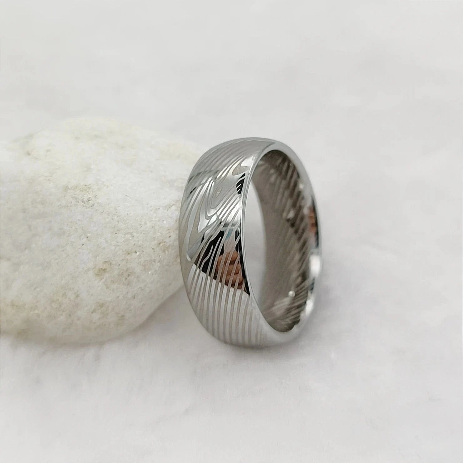 Ring 7. Men's Damascus Ring Tungsten Fashion Jewelry Unique High Quality Handmade Wedding Bands Couples Rings For Men Male Boys Horaclek