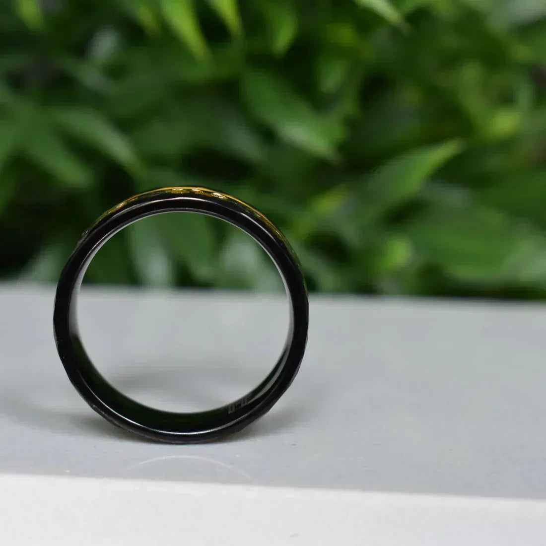 Ring Hammered 8mm Black Tungsten Ring My Store