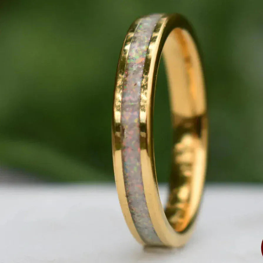 Ring Tungsten Gold Opal Ring 4mm My Store