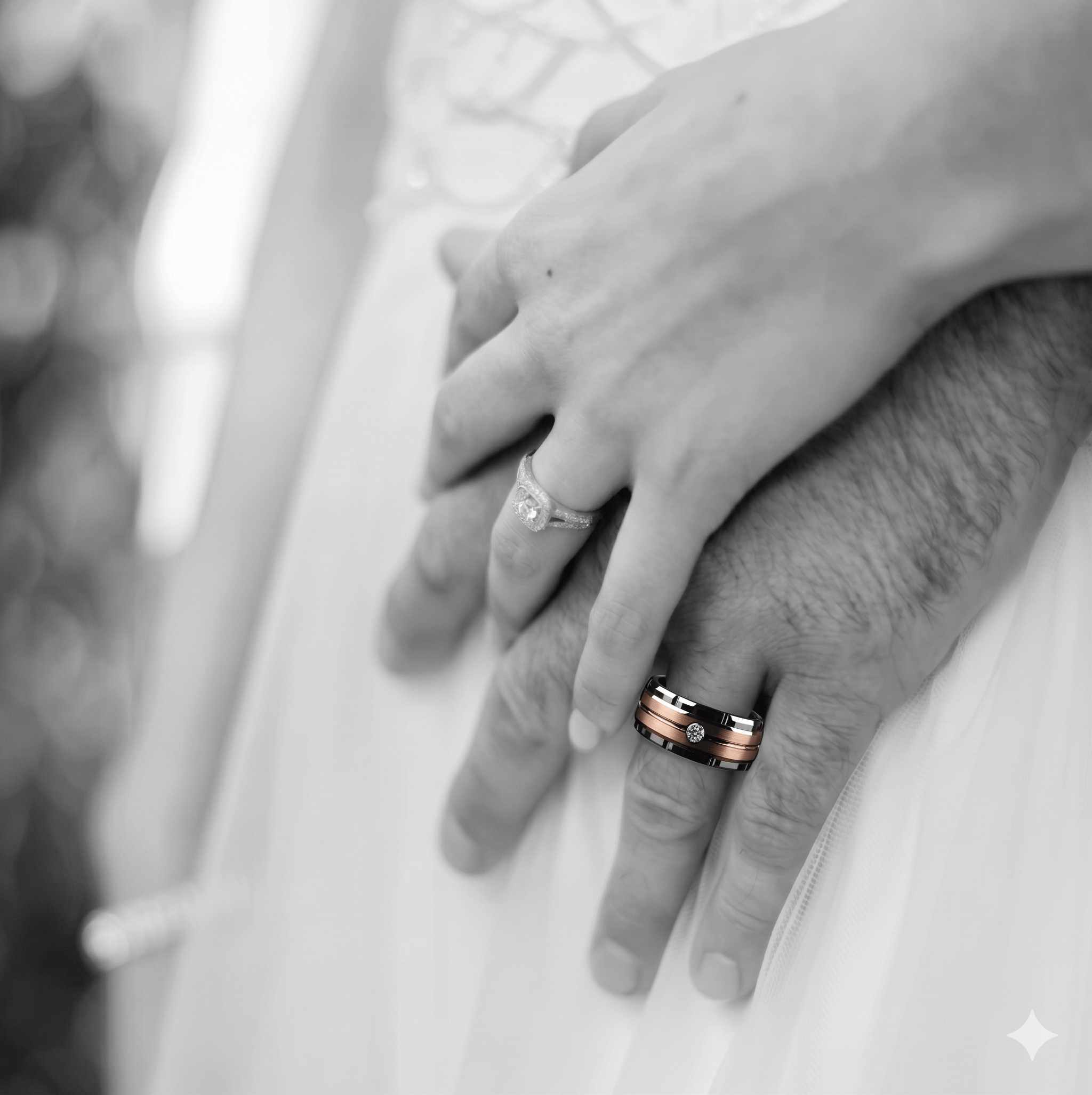 Ring 8mm Wolfram Rosegold-Beschichtung gebürstete Oberfläche mit Weiß My Store Tungsten