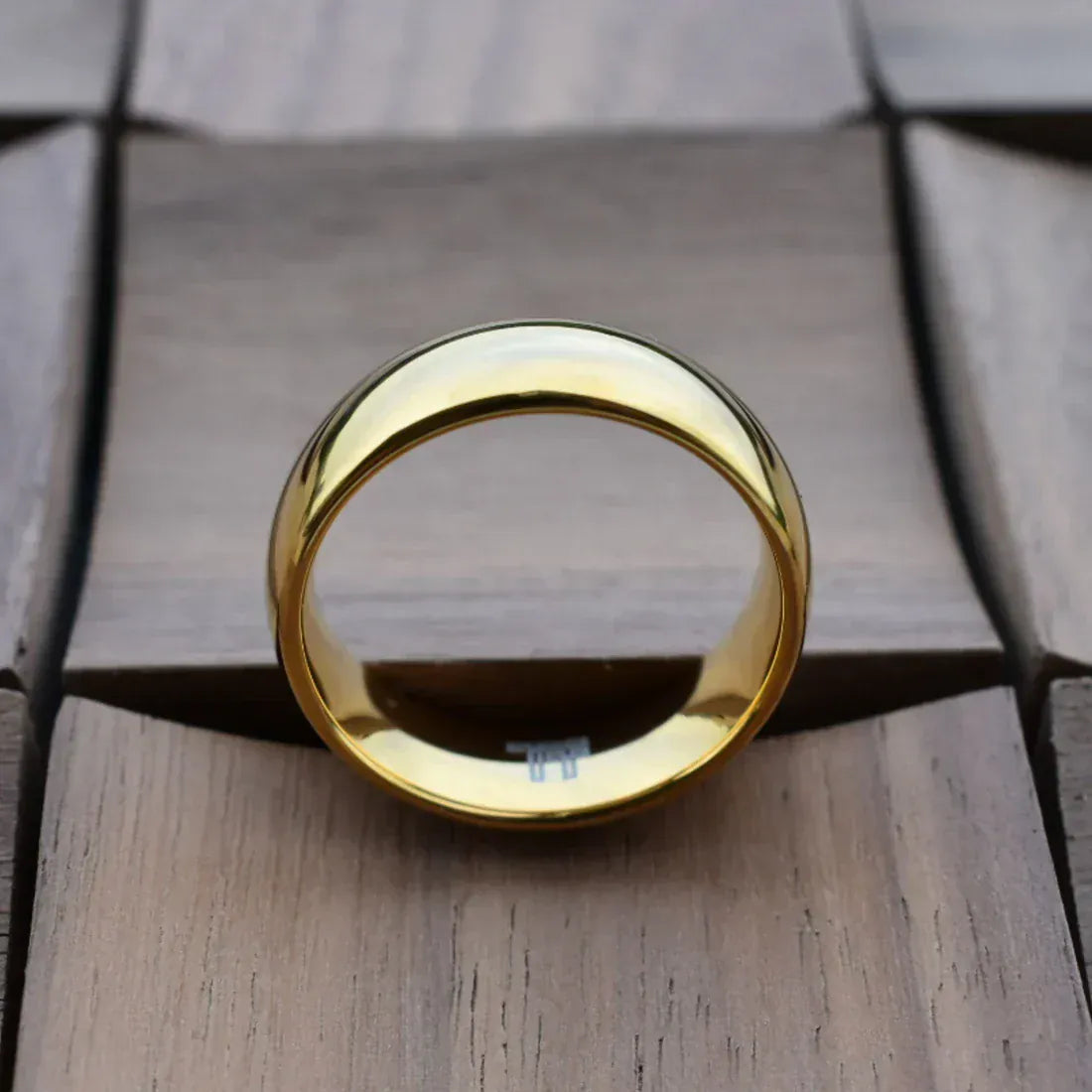 Ring High Polished 8mm Gold Tungsten Ring My Store