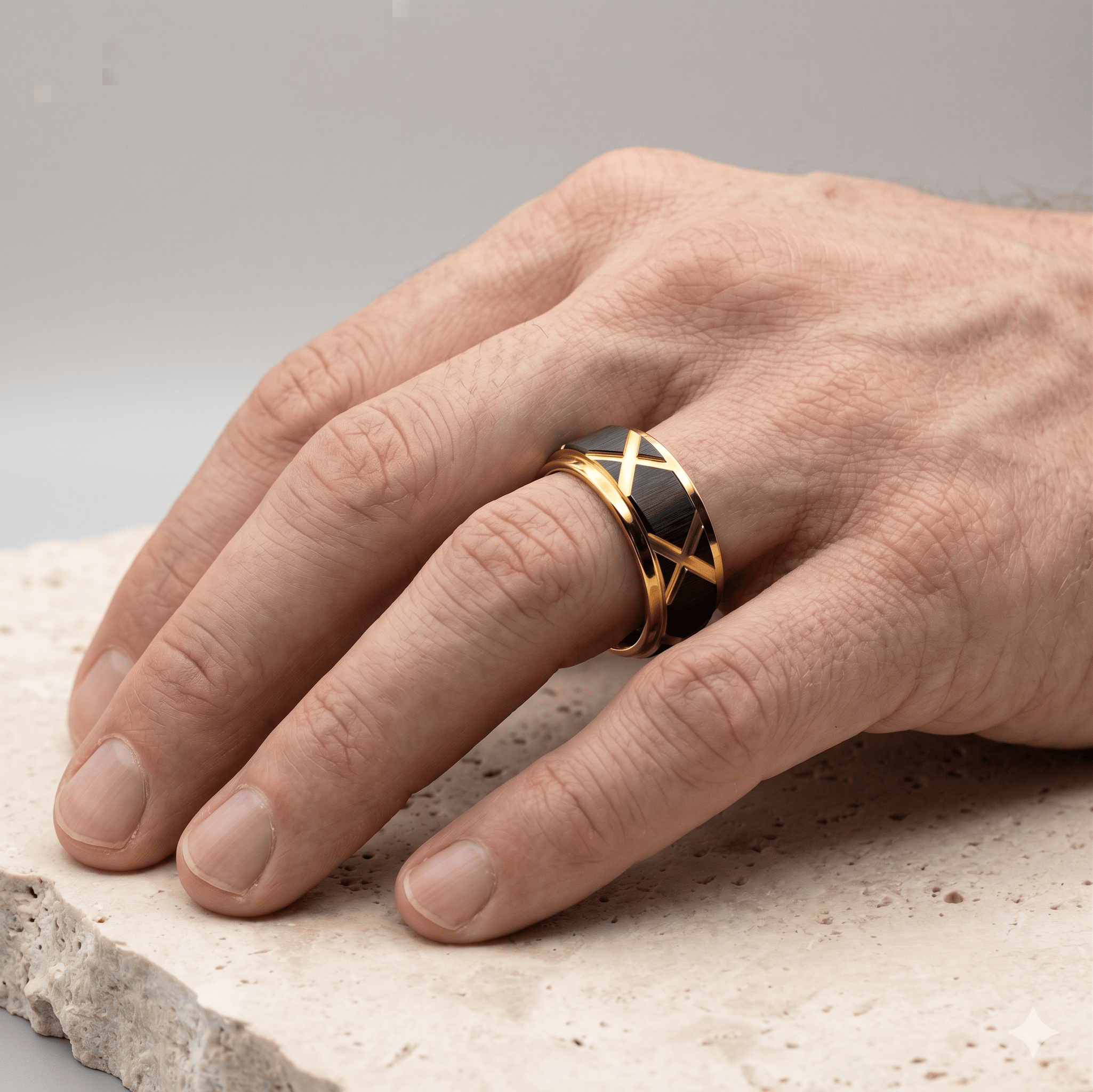 Ring Wolframcarbid 8mm Breite Schwarz & Gold Ehering My Store Tungsten